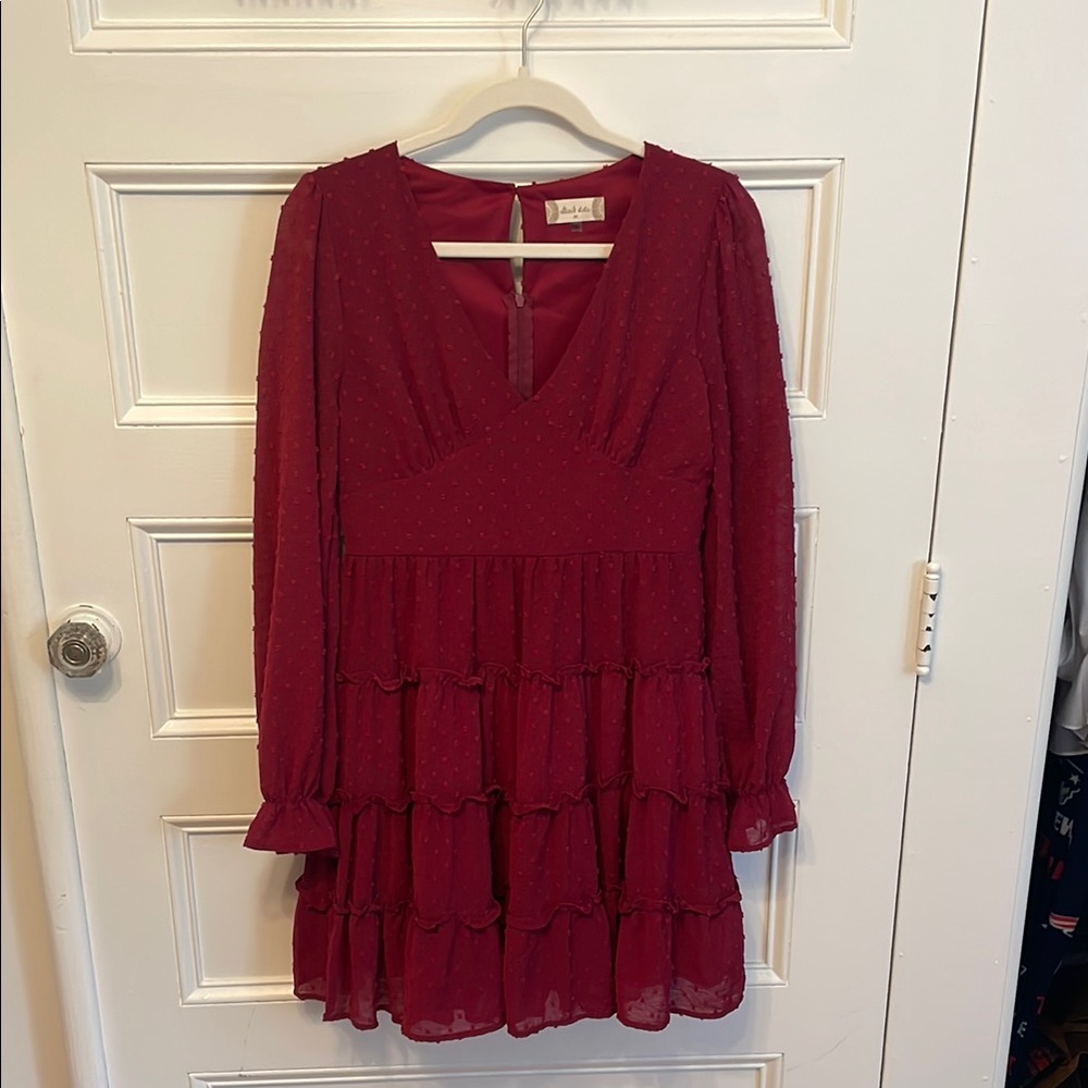 Altar'd State Red Long Sleeve Dress